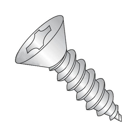 Self-Drilling Screw, #14 X 4 In, 18-8 Stainless Steel Flat Head Phillips Drive, 400 PK